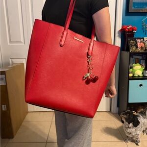 Michael Kors Cherry Red Tote Bag